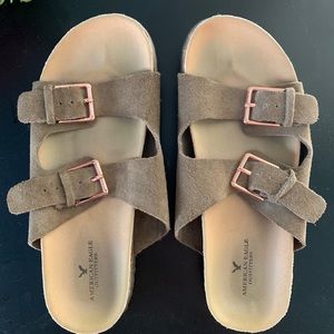 2 Strap Style Taupe Sandals Size 7